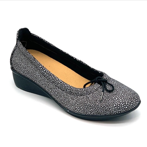Revere Shoes - Revere Marrakesh Black Pearl Slip On Demi Wedge